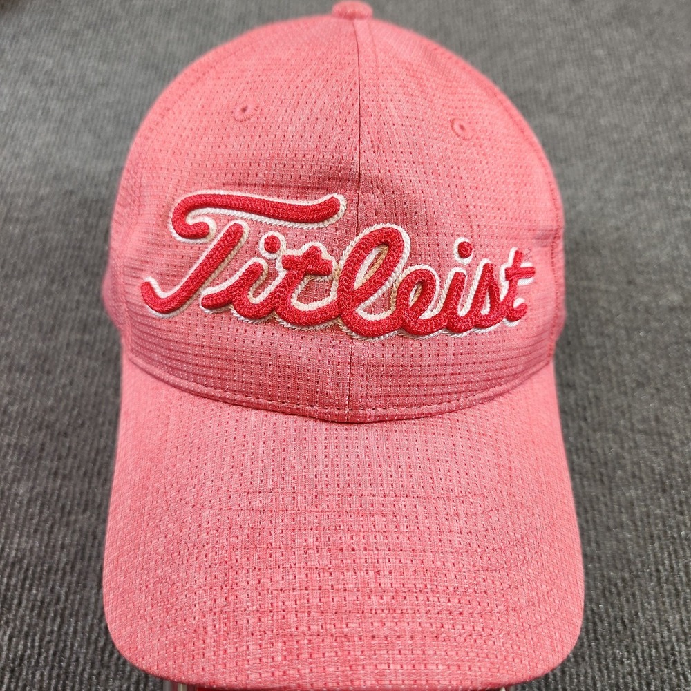 Titleist Golf Hat Men Strapback Adjustable Vented Performance Red Tour Quick Dry